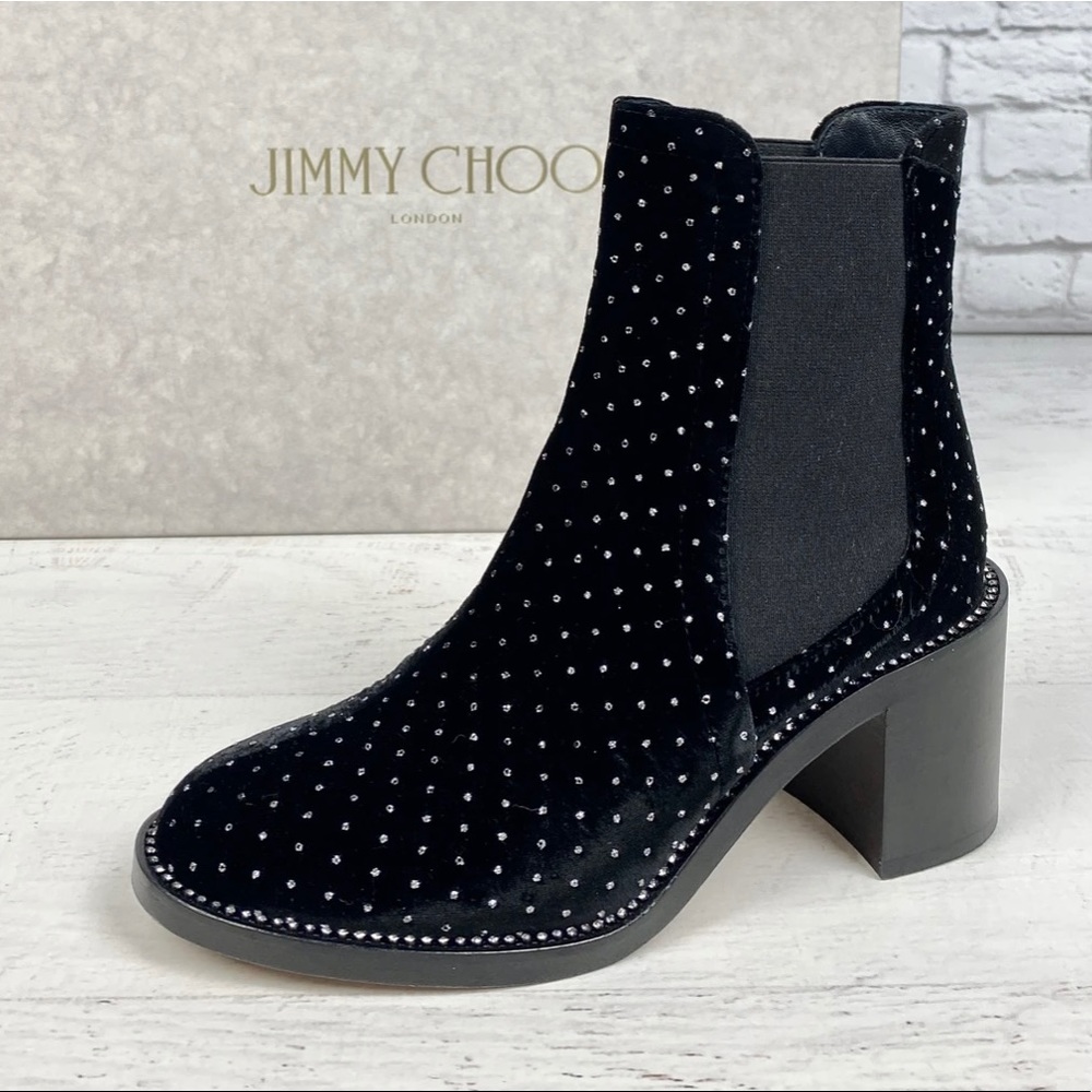 Jimmy Choo Crystal Velvet ankle boots size 37